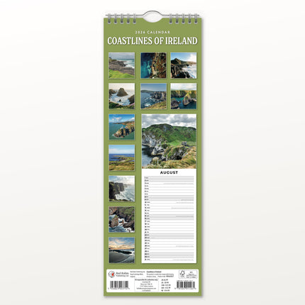 Red Robin Coastlines of Ireland Slimline Kalender 2026