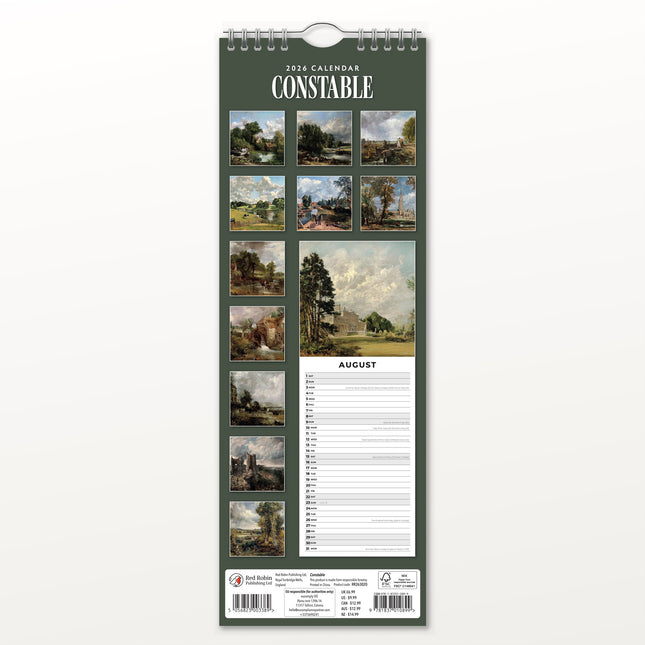 Red Robin Constable Slimline Kalender 2026