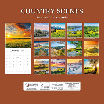 Red Robin Country Scenes Kalender 2027