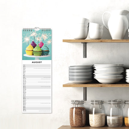 Red Robin Cupcakes Slimline Kalender 2026