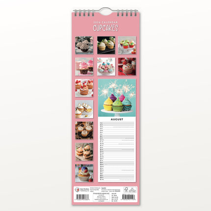Red Robin Cupcakes Slimline Kalender 2026