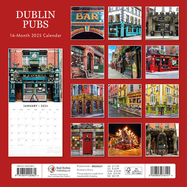 Red Robin Dublin Pubs Kalender 2025