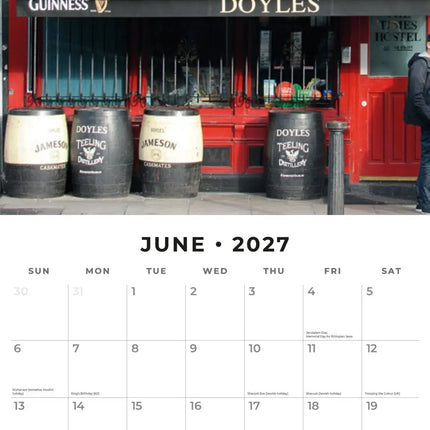 Red Robin Dublin Pubs Kalender 2027