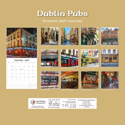 Red Robin Dublin Pubs Kalender 2027