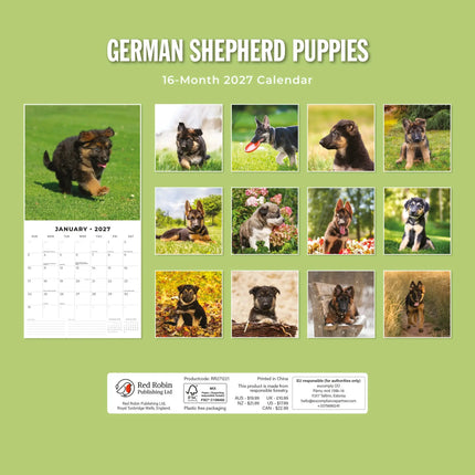 Red Robin Duitse Herder Puppies Kalender 2027