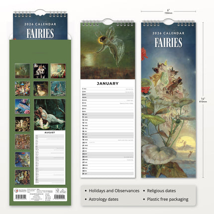 Red Robin Fairies Slimline Kalender 2026