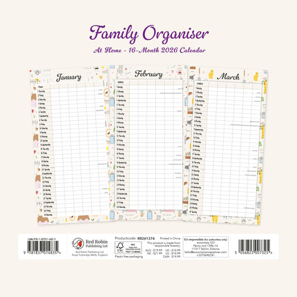 Red Robin Family Organiser At Home 2026