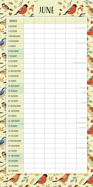 Red Robin Family Organiser Birdsong 2026