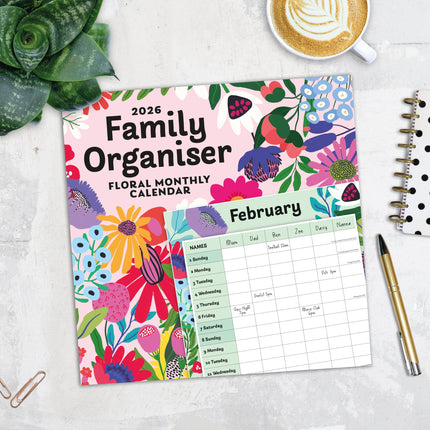 Red Robin Family Organiser Floral 2026