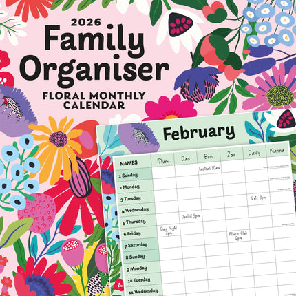 Red Robin Family Organiser Floral 2026