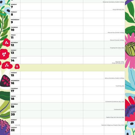 Red Robin Family Organiser Floral 2027