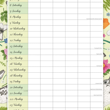 Red Robin Family Organiser Nature 2026
