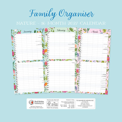 Red Robin Family Organiser Nature 2027