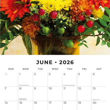 Red Robin Floral Bouquet Kalender 2026
