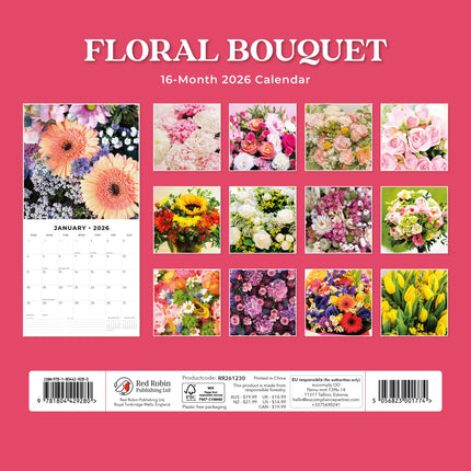 Red Robin Floral Bouquet Kalender 2026