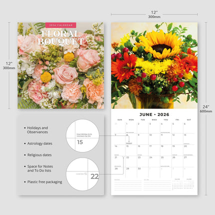 Red Robin Floral Bouquet Kalender 2026