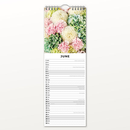Red Robin Floral Collection Slimline Kalender 2026