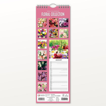 Red Robin Floral Collection Slimline Kalender 2026