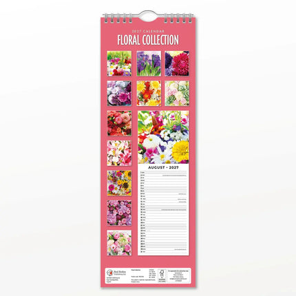 Red Robin Floral Collection Slimline Kalender 2027