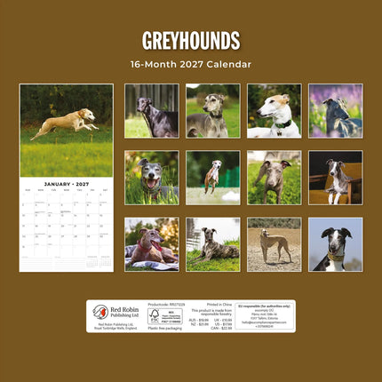 Red Robin Greyhound Kalender 2027