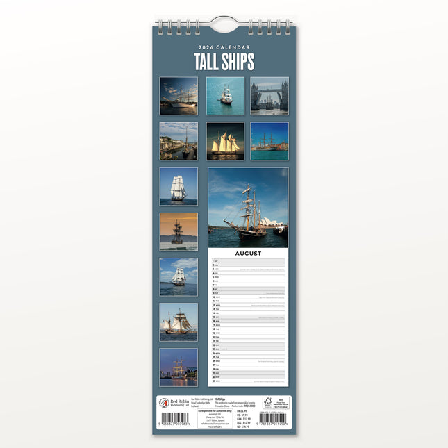 Red Robin Grote Schepen Slimline Kalender 2026