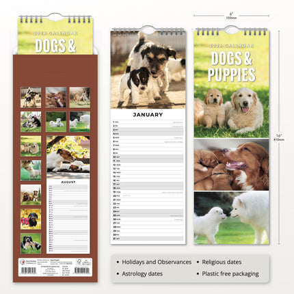 Red Robin Honden en Puppies Slimline Kalender 2027