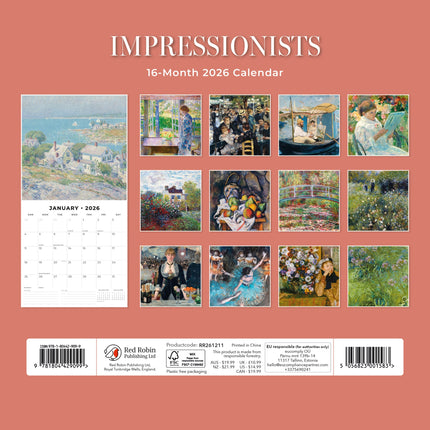 Red Robin Impressionists Kalender 2027