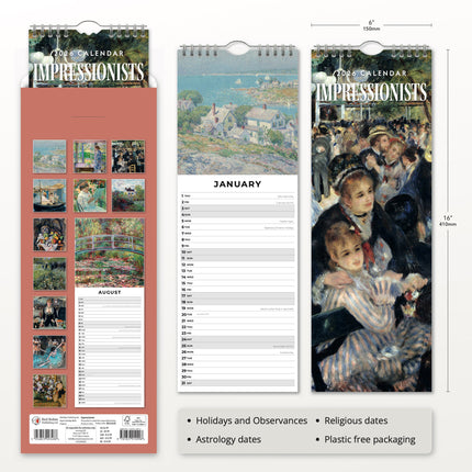 Red Robin Impressionists Slimline Kalender 2026