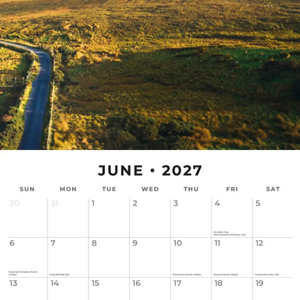 Red Robin Ireland Kalender 2027