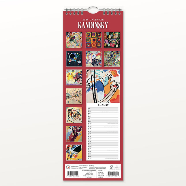 Red Robin Kandinsky Slimline Kalender 2026