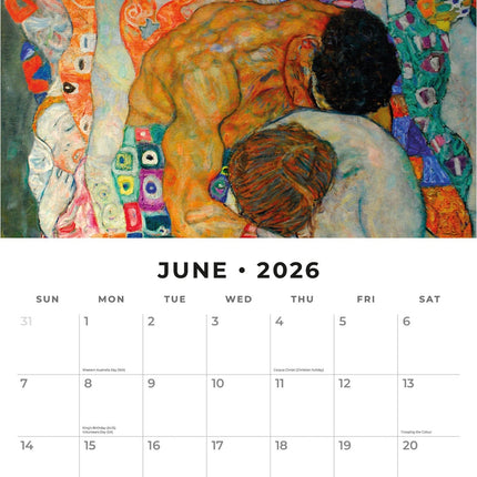 Red Robin Klimt Kalender 2026