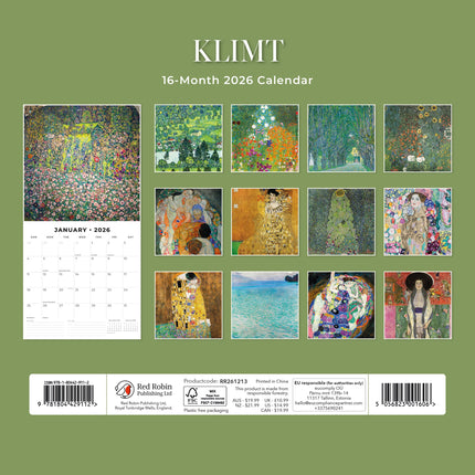 Red Robin Klimt Kalender 2026
