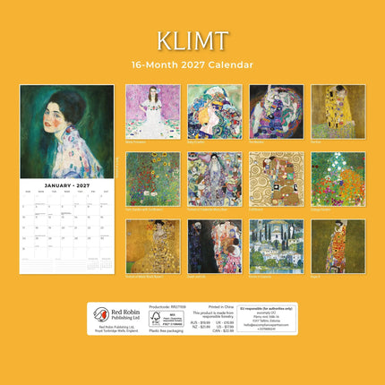 Red Robin Klimt Kalender 2027