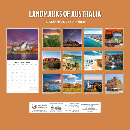 Red Robin Landmarks of Australia Kalender 2027