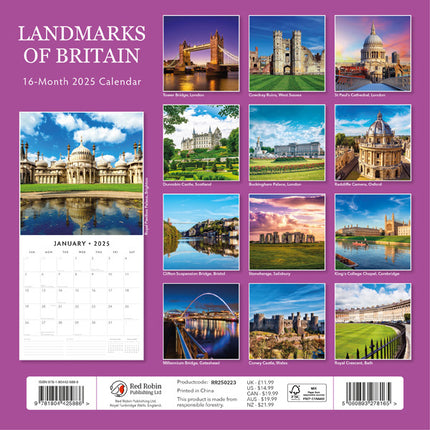 Red Robin Landmarks of Britain Kalender 2025