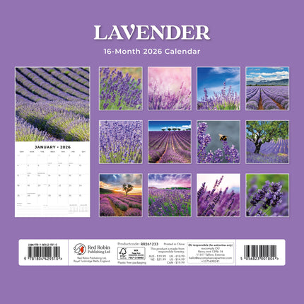 Red Robin Lavendel Kalender 2026