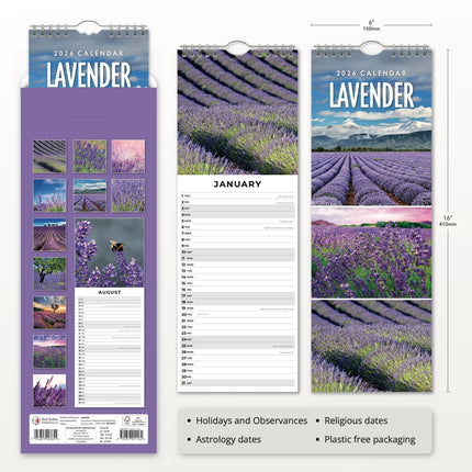 Red Robin Lavendel Slimline Kalender 2026