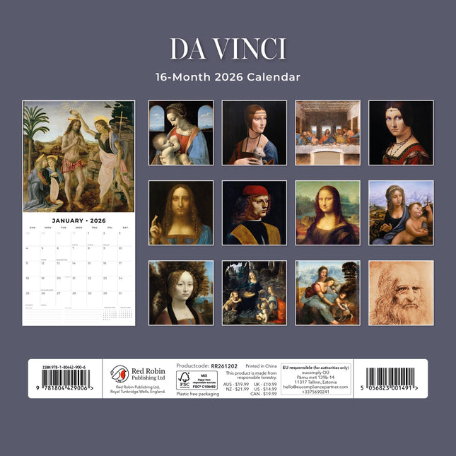 Red Robin Leonardo Da Vinci Kalender 2026