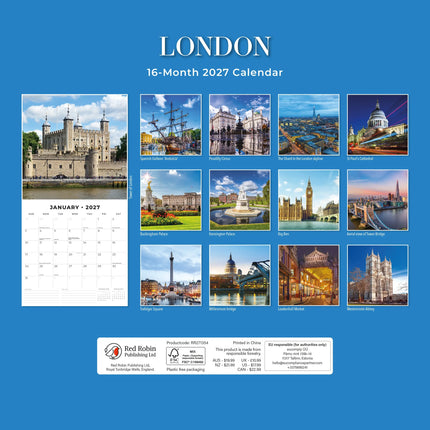 Red Robin London Kalender 2027