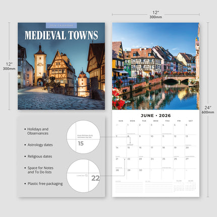 Red Robin Medieval Towns Kalender 2026