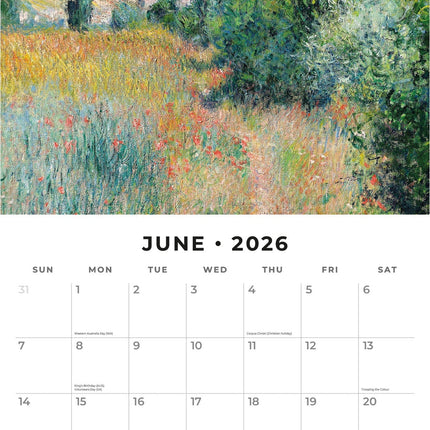 Red Robin Monet Kalender 2026