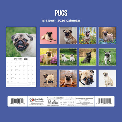 Red Robin Mopshond Kalender 2026