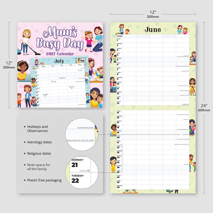 Red Robin Mums Busy Day Family Organiser 2027