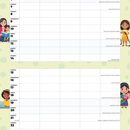 Red Robin Mums Busy Day Family Organiser 2027