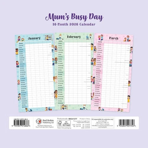 Red Robin Mum's Busy Day Kalender 2026