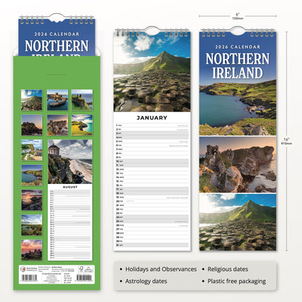 Red Robin Noord Ierland Slimline Kalender 2026