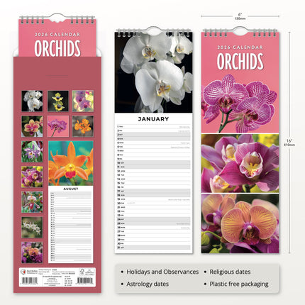 Red Robin Orchideeën Slimline Kalender 2026