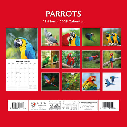 Red Robin Papegaaien Kalender 2026