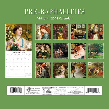 Red Robin Pre-Raphaelites Kalender 2026
