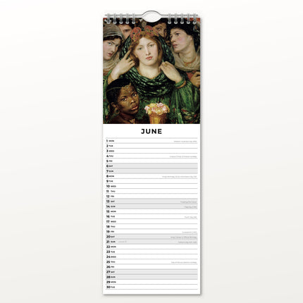 Red Robin Pre-Raphaelites Slimline Kalender 2026